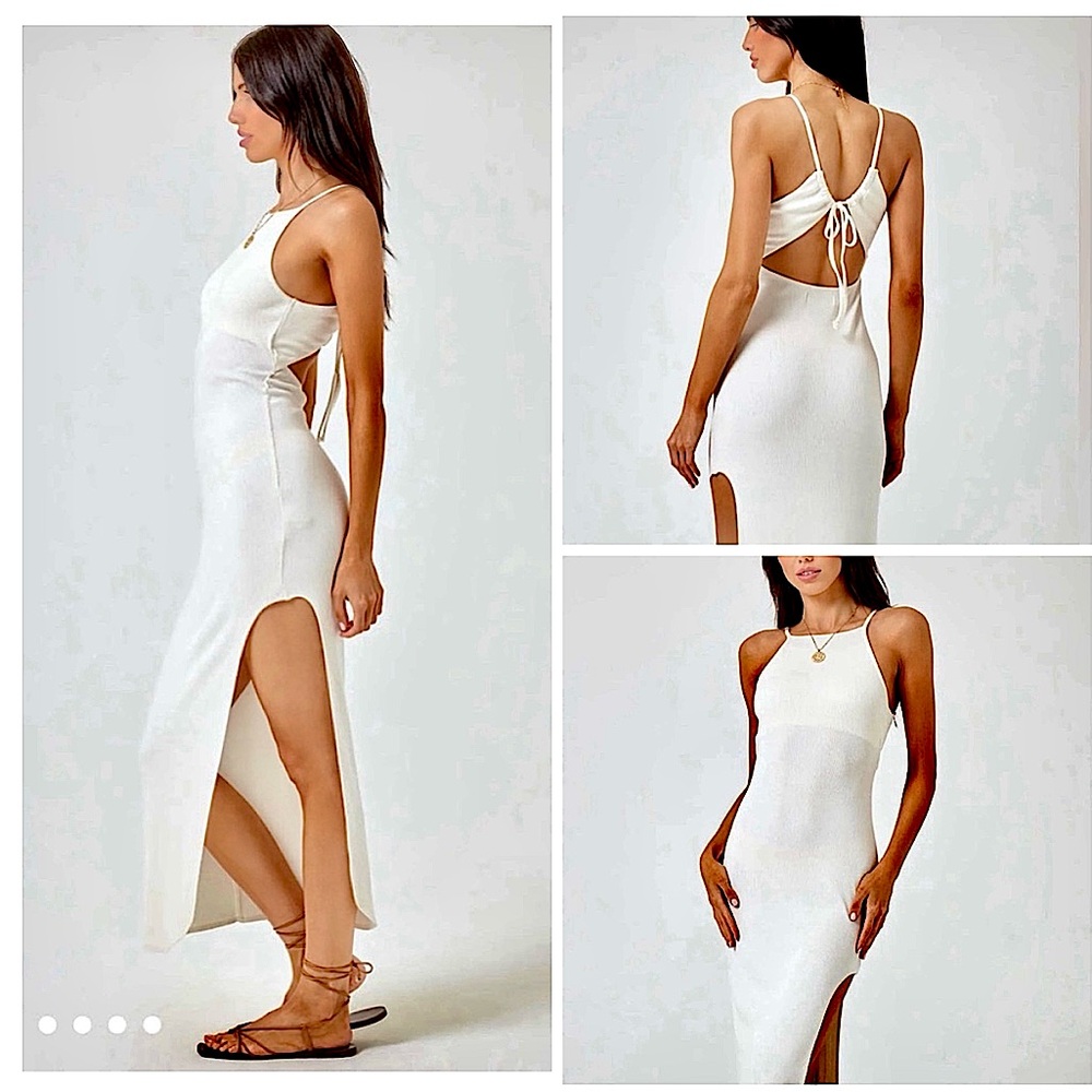 LSPACE RENATA RIBBED MAXI DRESS SIZE SMALL IN CREAM NWT